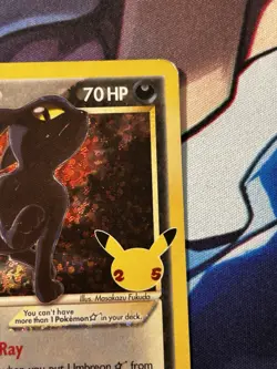 Umbreon Gold Star 17/17 Pokemon Celebrations Holo Anniversary MP/HP Tiny Crease - Image 5