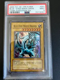 2004 Yu-Gi-Oh! SKE-001 Blue-Eyes White Dragon PSA 9 Mint - Kaiba Evolution - Image 1