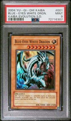2004 Yu-Gi-Oh! SKE-001 Blue-Eyes White Dragon PSA 9 Mint - Kaiba Evolution - Image 2