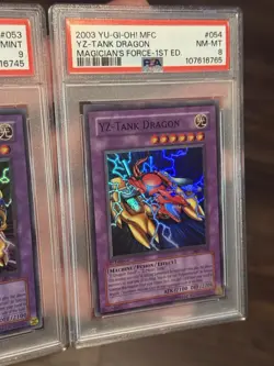 Yu-Gi-Oh! 1st Ed MFC-053 XZ-Tank Cannon PSA 9 & MFC-054 YZ-Tank Dragon PSA 8 - Image 3