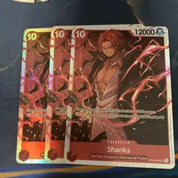 3x Shanks OP09-004 SR - One Piece TCG English Playset Near Mint Super Rare - Image 1