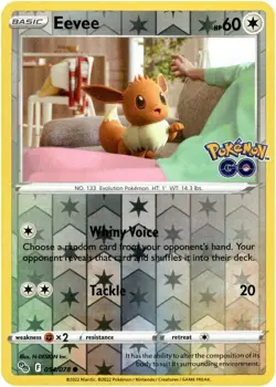 Eevee - 054/078 - Reverse Holo Pokemon GO Card - NM/M! - Image 1