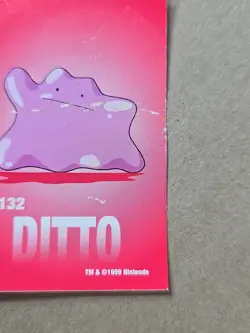 Ditto Pokemon 1999 Game Freak Creatures 1999 Sticker Pokemon Card #132 Rare - Image 4