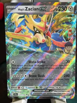 POKEMON HOP'S ZACIAN EX 111/159 DOUBLE RARE HOLOFOIL JOURNEY TOGETHER NM CARD - Image 1
