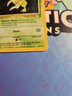 MP Scyther Holo 17/130 Base Set 2 Pokemon Card - Image 2