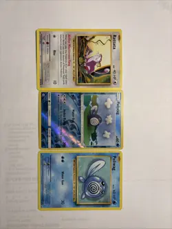 3 Card Lot Pokemon TCG Rattata, Poliwag Reverse Holo, Poliwag. - Image 1