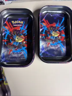 2025 Pokemon Empty Tins (2) With Card And Stickers . No Packs - Image 3