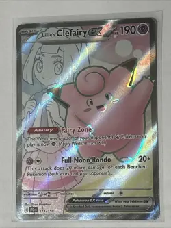Pokemon Journey Together Lillie's Clefairy EX Holo TCG Card 173/159 - Image 1