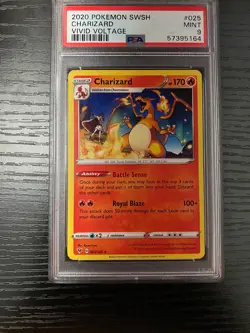 PSA 9 MINT Charizard Vivid Voltage Rare Pokemon Card 025/185 - Image 1
