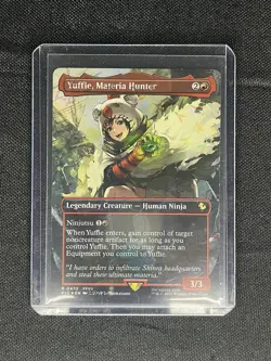 MTG Yuffie, Materia Hunter 0470 (Borderless) (Chocobo Track Foil) NM Foil - Image 1