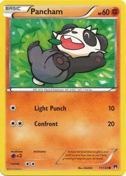 Pancham 71/122 Common - Pokemon XY Breakpoint Card - Image 1