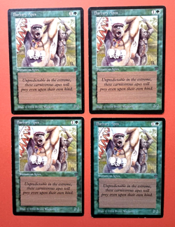 Magic the Gathering MTG Legends BARBARY APES X 4 ( 3 LP/EX & 1 MP) C 1994! - Image 1