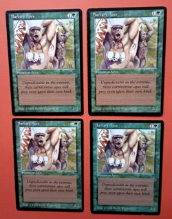 Magic the Gathering MTG Legends BARBARY APES X 4 ( 3 LP/EX & 1 MP) C 1994! - Image 2