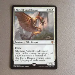MTG Magic the Gathering Ancient Gold Dragon CLB! - Image 1