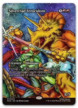 Silverclad Ferocidons (Borderless) #9 (Foil) (NM) PZA Magic MTG - Image 1