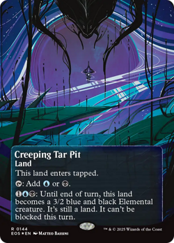 Creeping Tar Pit (0144) (Borderless) (Galaxy Foil) #144 MP Edge of Eternities - Image 1