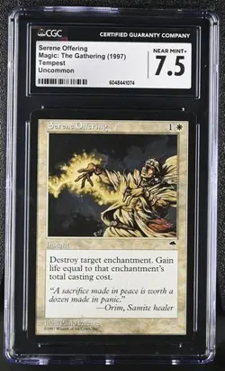 MTG Magic The Gathering Serene Offering 1997 Tempest CGC 7.5 - Image 1