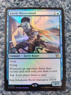 MAGIC THE GATHERING MTG 1x FOIL MARCH OF THE MACHINE RARE FAERIE MASTERMIND NM/M - Image 1