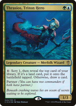 Thrasios, Triton Hero #46 (Foil) (MP) Commander 2016 C16 Magic MTG - Image 1