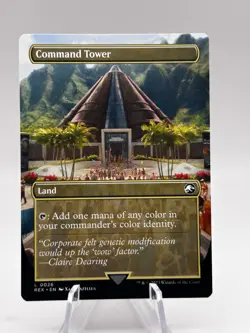 Command Tower 0026 Borderless Jurassic Park REX MTG NM - Image 1