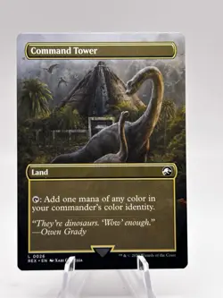 Command Tower 0026 Borderless Jurassic Park REX MTG NM - Image 2