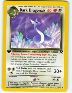 Dark Dragonair - 1st Edition - 33/82 Team Rocket - WOTC - Pokemon TCG - 2000 - Image 1