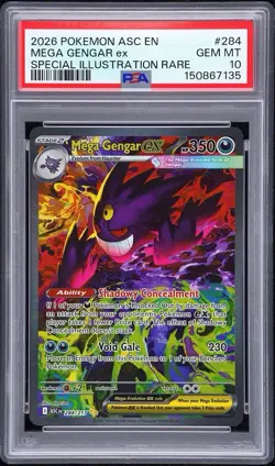 Pokemon Ascended Heroes 284 Mega Gengar EX Special Illustration Rare PSA 10 Card - Image 1