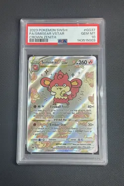 SEND AN OFFER - 2023 POKEMON CROWN ZENITH GG37 FULL ART/SIMISEAR VSTAR PSA 10 - Image 3