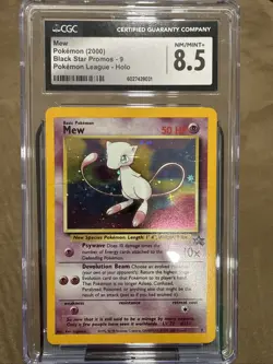 Mew Holo #9 Black Star Movie Promo 2000 Pokemon League Swirl 💫 CGC 8.5 - Image 1