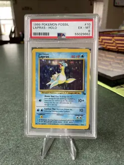 1999 Pokemon TCG Lapras Fossil Holo Rare 10/62 PSA 6 - Image 1