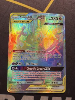 Naganadel & Guzzlord GX SECRET HYPER RARE 260/236 Pokemon SM Cosmic Eclipse NM - Image 1