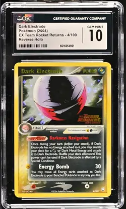 2004 Pokemon Ex Team Rocket Returns Dark Electrode Reverse Holo Cgc 10 Gem Mint - Image 1