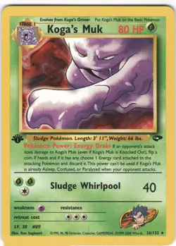 Koga's Muk 26/132 Rare Gym Challenge Pokemon 1st Edition NM - Image 1