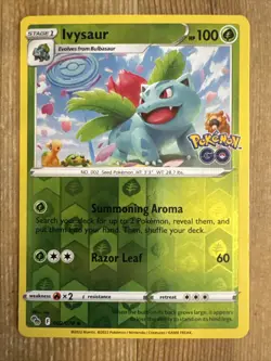 Pokemon TCG Ivysaur Pokemon GO 002/078 Reverse Holo Uncommon VLP - Image 1