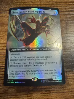 MTG Spider-Man Extended Art FOIL Iron Spider Stark Upgrade - Image 1