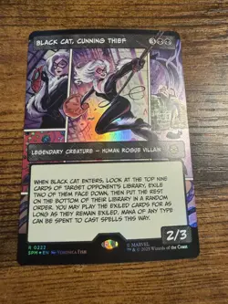 MTG Spider-Man Borderless FOIL Black Cat Cunning Thief - Image 1