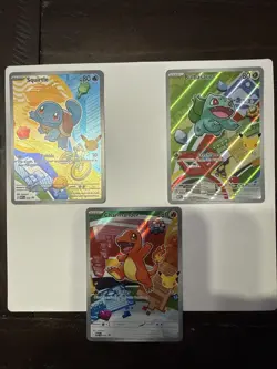 Pokemon First Partner Illustration Charmander Squirtle Bulbasaur 037 038 039 NM - Image 1