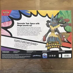 Pokemon TCG Ascended Heroes Premium Poster Collection Mega Lucario EX IN HAND - Image 2