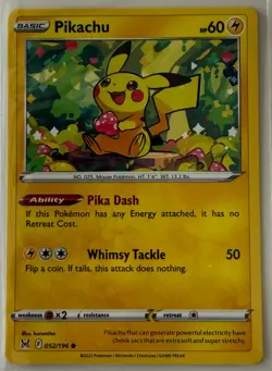 2022 POKEMON PIKACHU LOST OIRGIN SWSH11 CARD 052/ 196 NM+ - Image 1