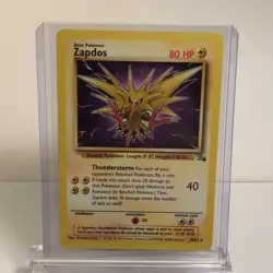 Zapdos 30/62 Fossil Rare 80 HP Thunderstorm Pokemon TCG Card 1999 English - Image 3