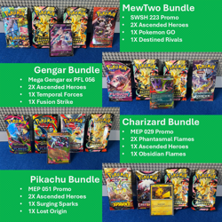 Your Choice Pokemon Bundle, 4 Booster Packs ++, Ascended Heroes, Pikachu, Lot 02 - Image 1