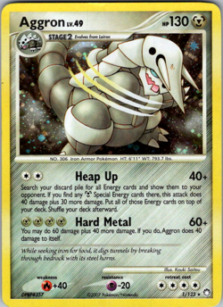 Pokemon TCG Aggron Mysterious Treasures 1/123 Holo Rare - Image 1