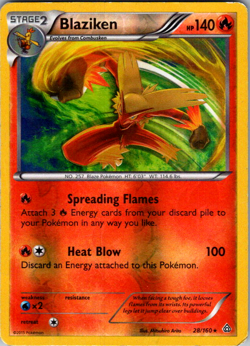 Blaziken 28/160 Primal Clash Reverse Holo Pokemon - Image 1
