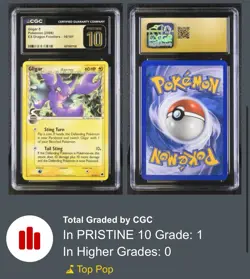 CGC PRISTINE 10 Gligar Delta Species 16/101 2006 EX Dragon Frontiers Pokemon - Image 1
