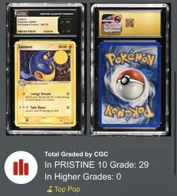 CGC 10 PRISTINE 2005 Pokemon EX Unseen Forces Lanturn #40 • POP 29 Non Holo - Image 1