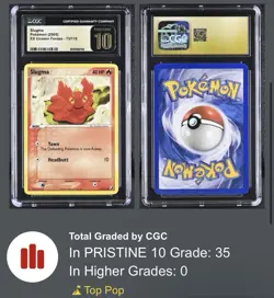 CGC 10 PRISTINE Pokemon EX Unseen Forces Slugma Pristine #73/115 - Image 1