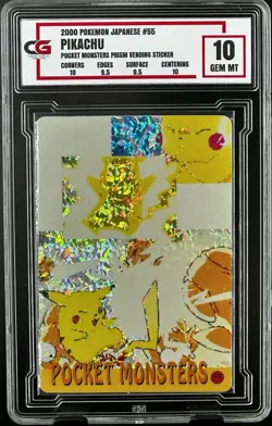 2000 Pokemon CG 10 PIKACHU Pocket Monsters Vending Prism Nintendo #55 - Image 1