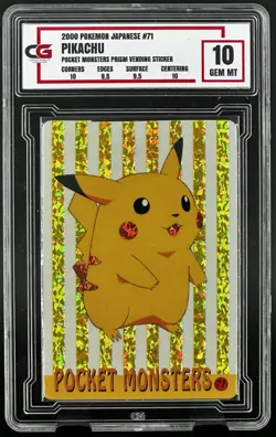 2000 Pokemon CG 10 PIKACHU Pocket Monsters Vending Prism Nintendo #72 Dragonite - Image 1