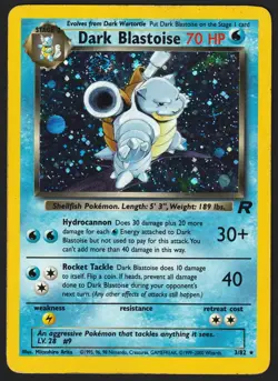 Dark Blastoise 2000 Pokemon Team Rocket Holo-Foil Rare #3/82 (MP) SWIRL 🔥 - Image 1