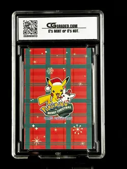 2024 Pokemon CG 10 Pristine PIKACHU Christmas Data TCG XMAS Holiday CGC PSA 3 - Image 2